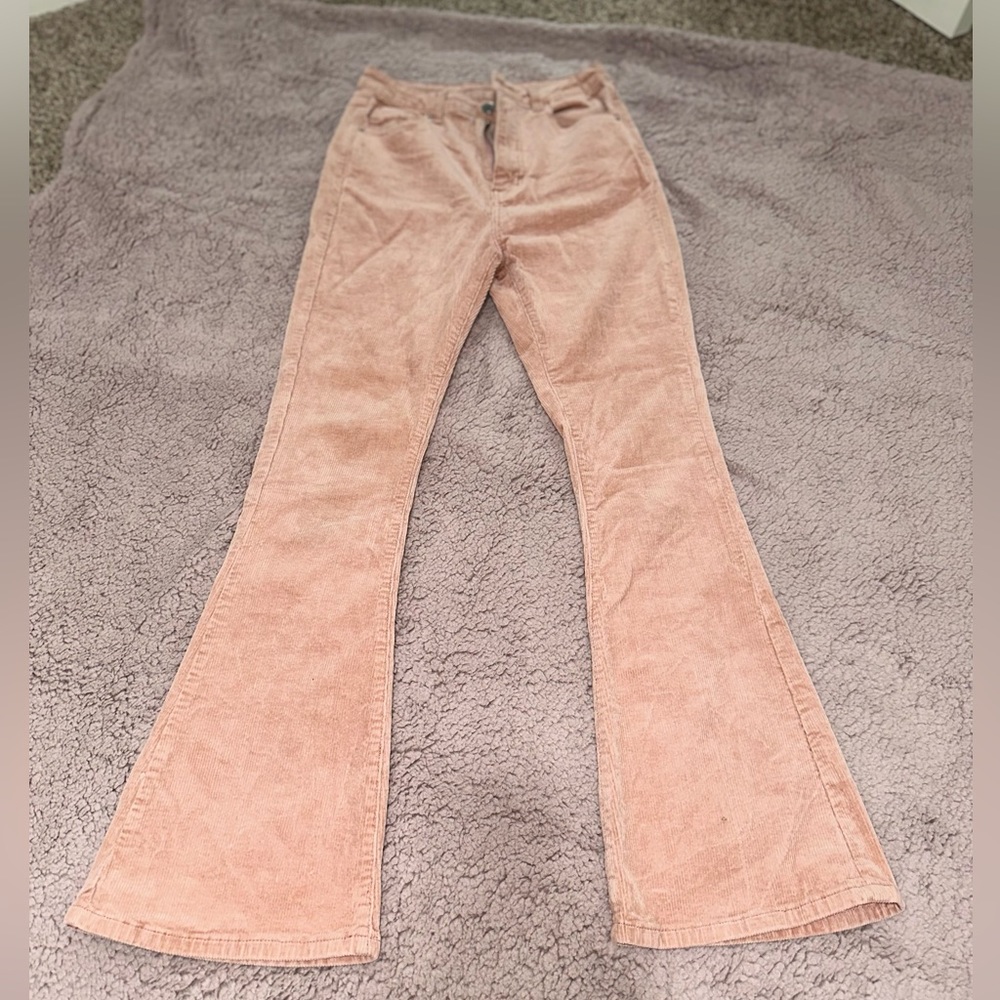 Pink Corduroy Flare Pants